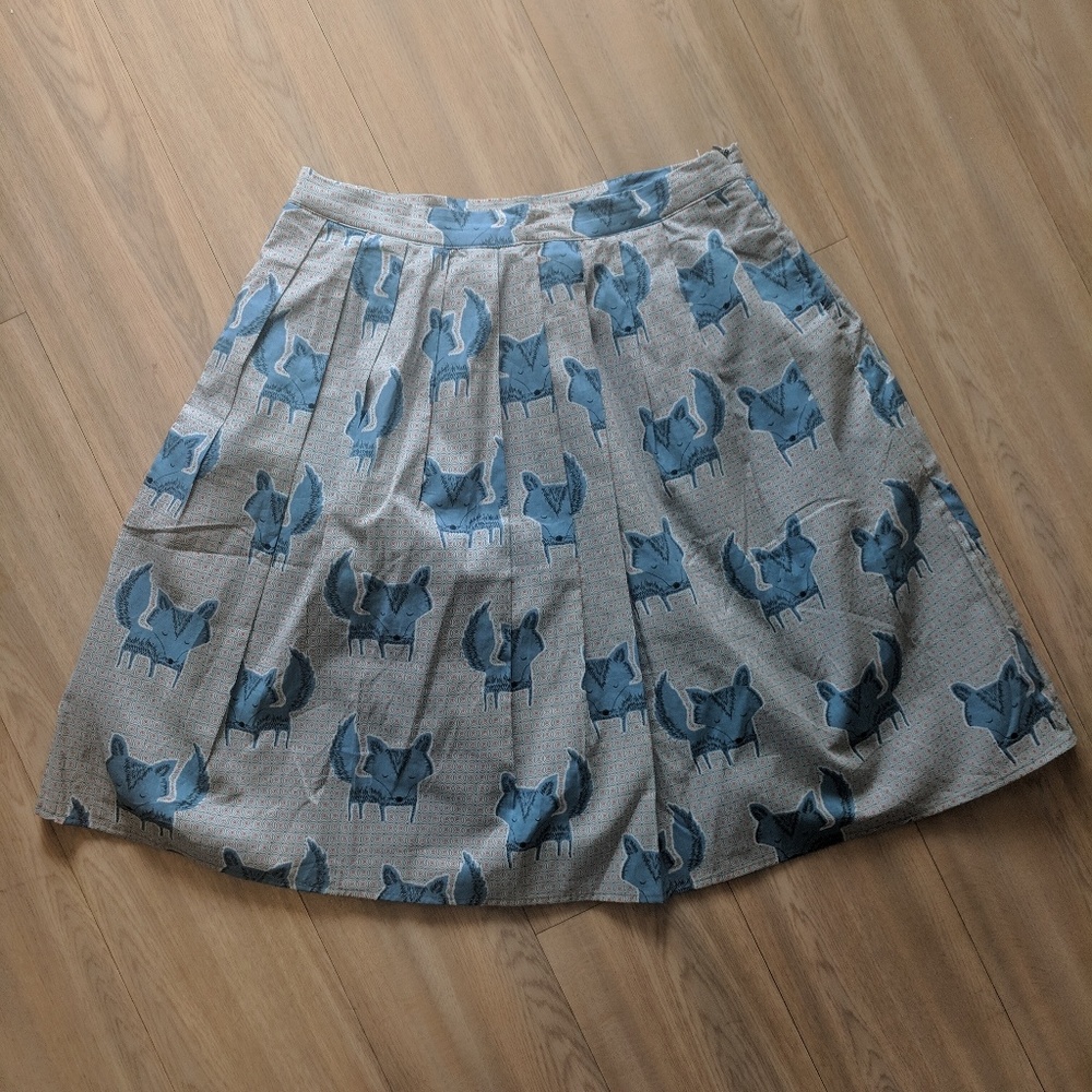 NWT Comme Toi Fox Print Circle Skirt 🦊